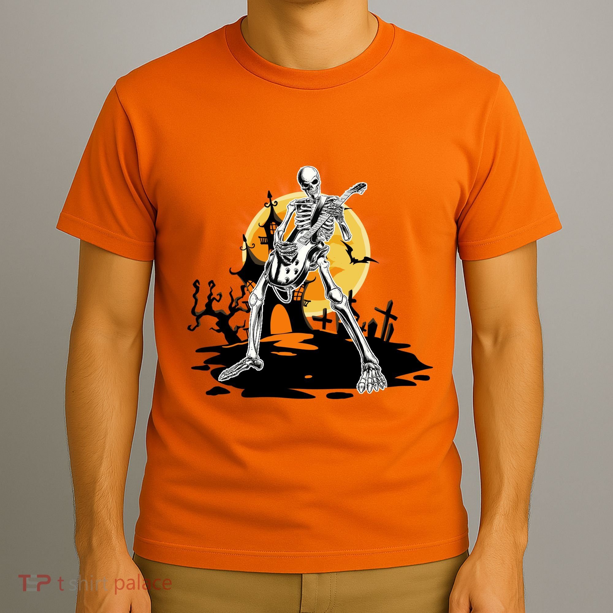 Skeleton Guitar Halloween Spooky T-Shirt