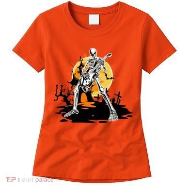 Skeleton Guitar Halloween Spooky Women's T-Shirt