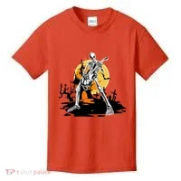 Skeleton Guitar Halloween Spooky Kids T-Shirt thumb 0