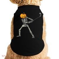 Skeleton Golf Halloween Pumpkin Golfing Golfer Doggie Tank thumb 0