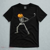 Skeleton Golf Halloween Pumpkin Golfing Golfer T-Shirt thumb 5