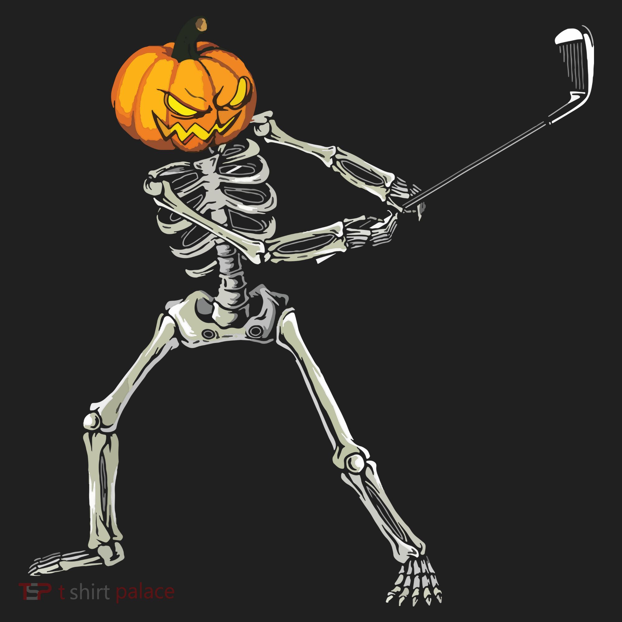 Skeleton Golf Halloween Pumpkin Golfing Golfer Tumbler