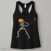 Skeleton Golf Halloween Pumpkin Golfing Golfer Women's Tank Top thumb 3