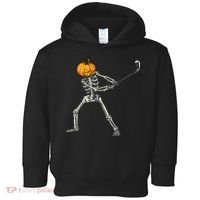Skeleton Golf Halloween Pumpkin Golfing Golfer Toddler Hoodie thumb 0
