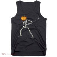 Skeleton Golf Halloween Pumpkin Golfing Golfer Tank Top thumb 0