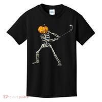 Skeleton Golf Halloween Pumpkin Golfing Golfer Kids T-Shirt thumb 0