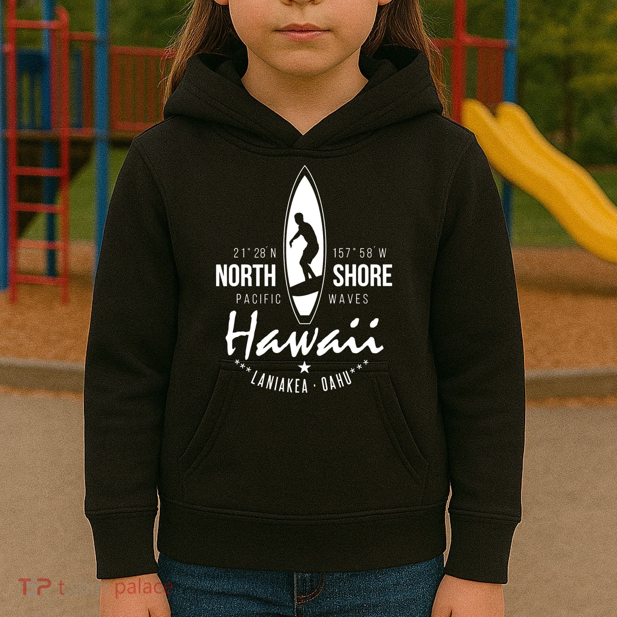 Surfer Gift Hawaii North Shore Laniakea Beach Oahu Kids Hoodie