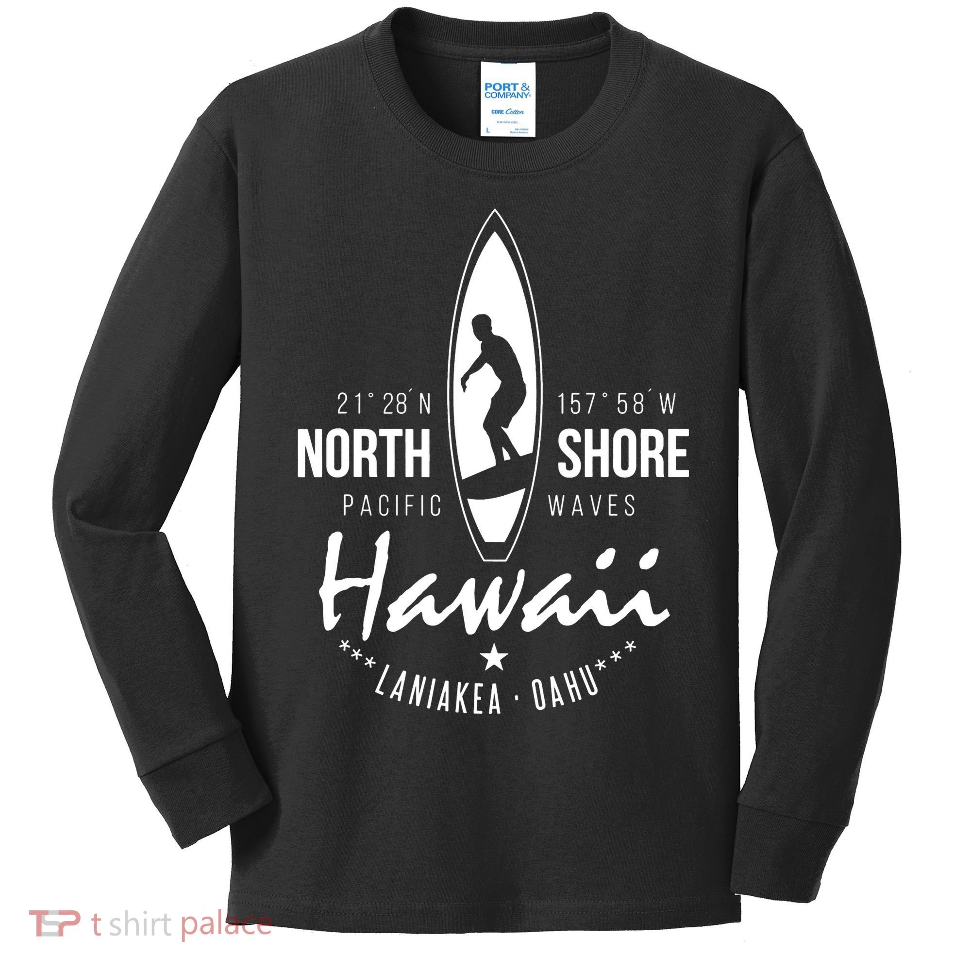 Surfer Gift Hawaii North Shore Laniakea Beach Oahu Kids Long Sleeve Shirt
