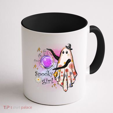 Spooky Girl Halloween T Shirts Boo Graphic Tee Designs Scary Halloween Costume Coffee Mug back