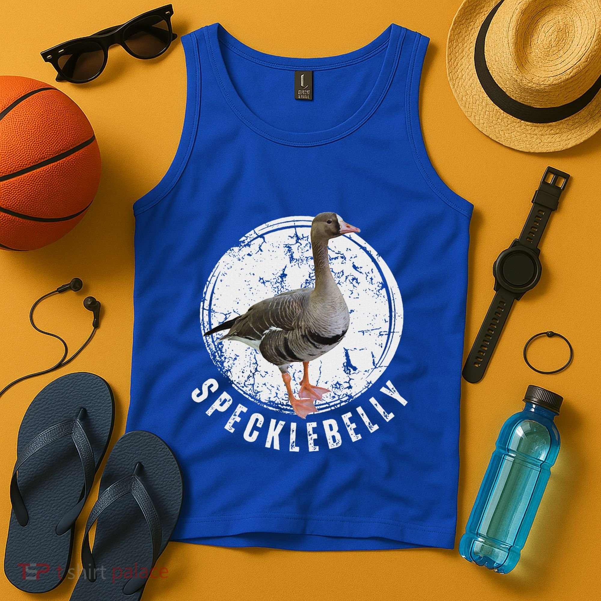 Specklebelly Goose Hunting Speck White Tank Top