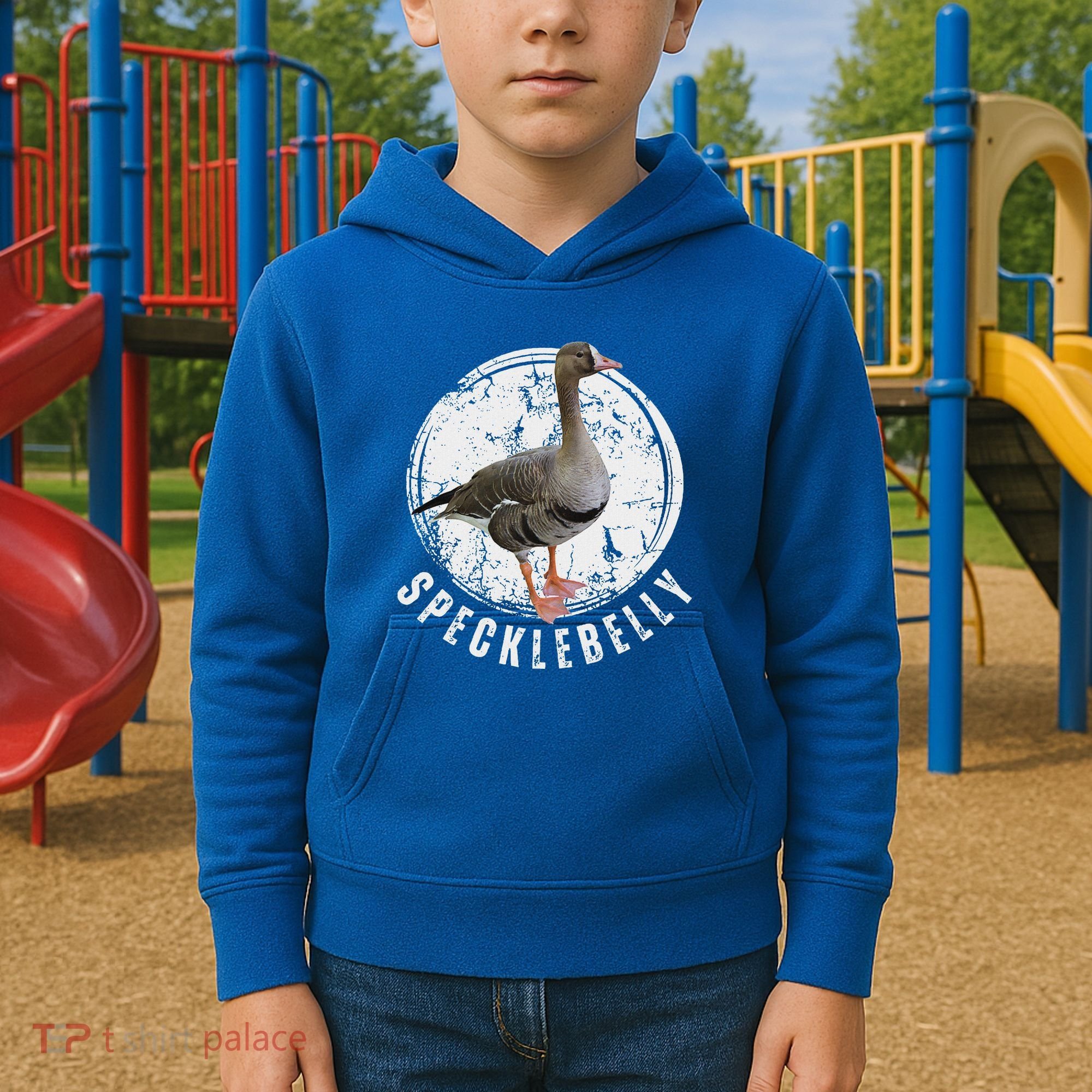 Specklebelly Goose Hunting Speck White Kids Hoodie