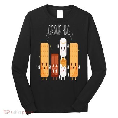 Smores Group Hug  Camping Campfire Marshmallow Smores Long Sleeve Shirt