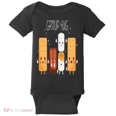 Smores Group Hug  Camping Campfire Marshmallow Smores Baby Bodysuit