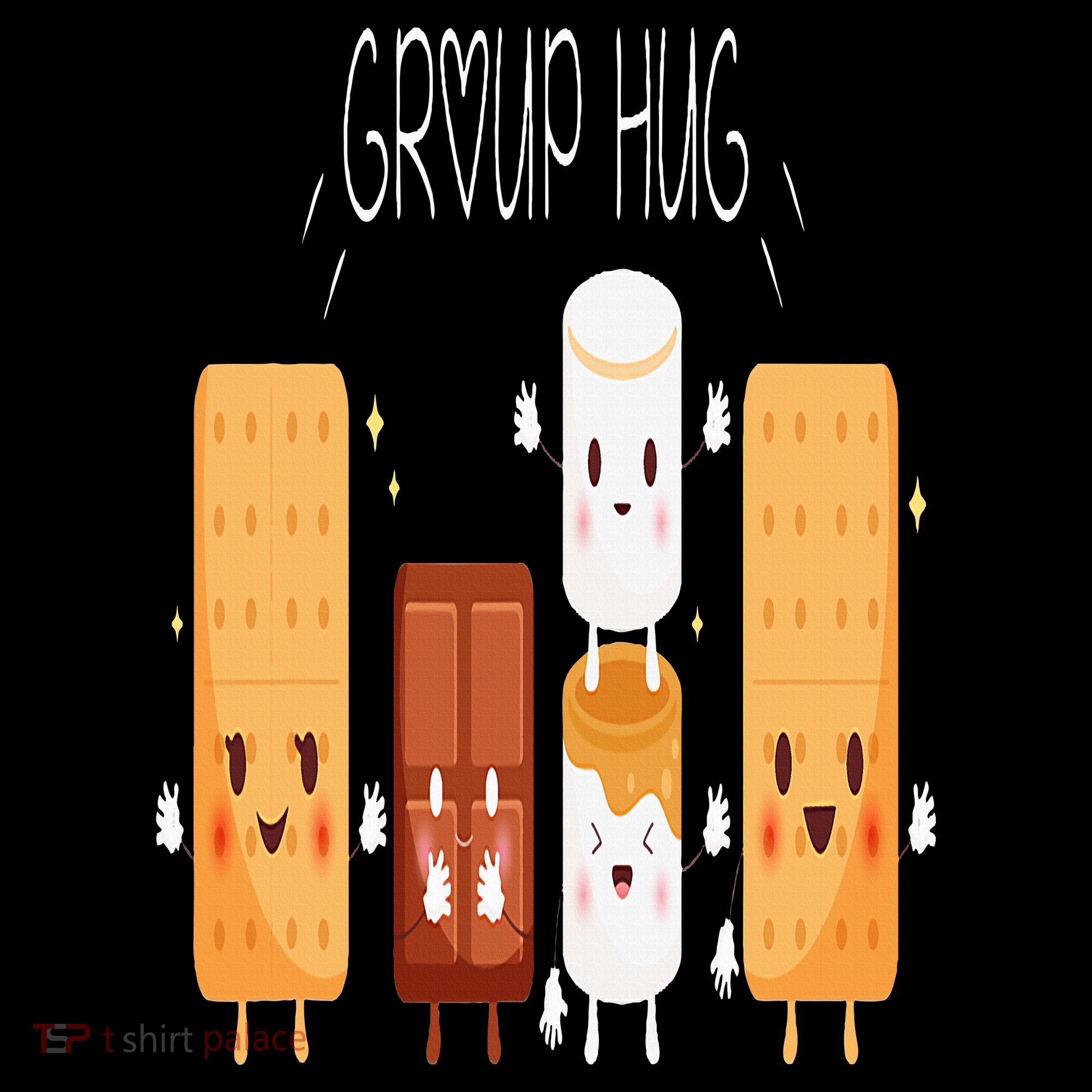 Smores Group Hug  Camping Campfire Marshmallow Smores Baby Bodysuit
