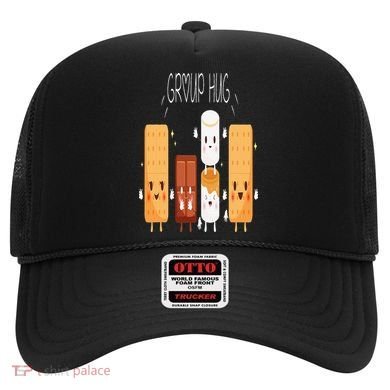 Smores Group Hug  Camping Campfire Marshmallow Smores Hat