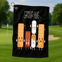 Smores Group Hug  Camping Campfire Marshmallow Smores Golf Towel thumb 1
