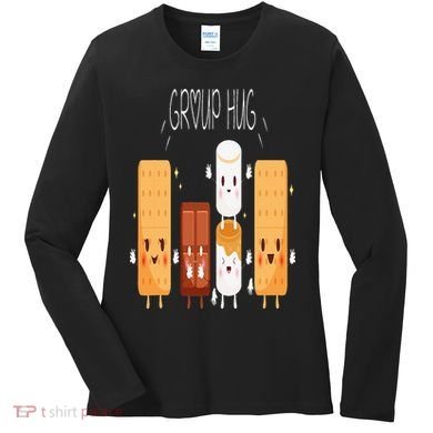 Smores Group Hug  Camping Campfire Marshmallow Smores Women's Long Sleeve Shirt