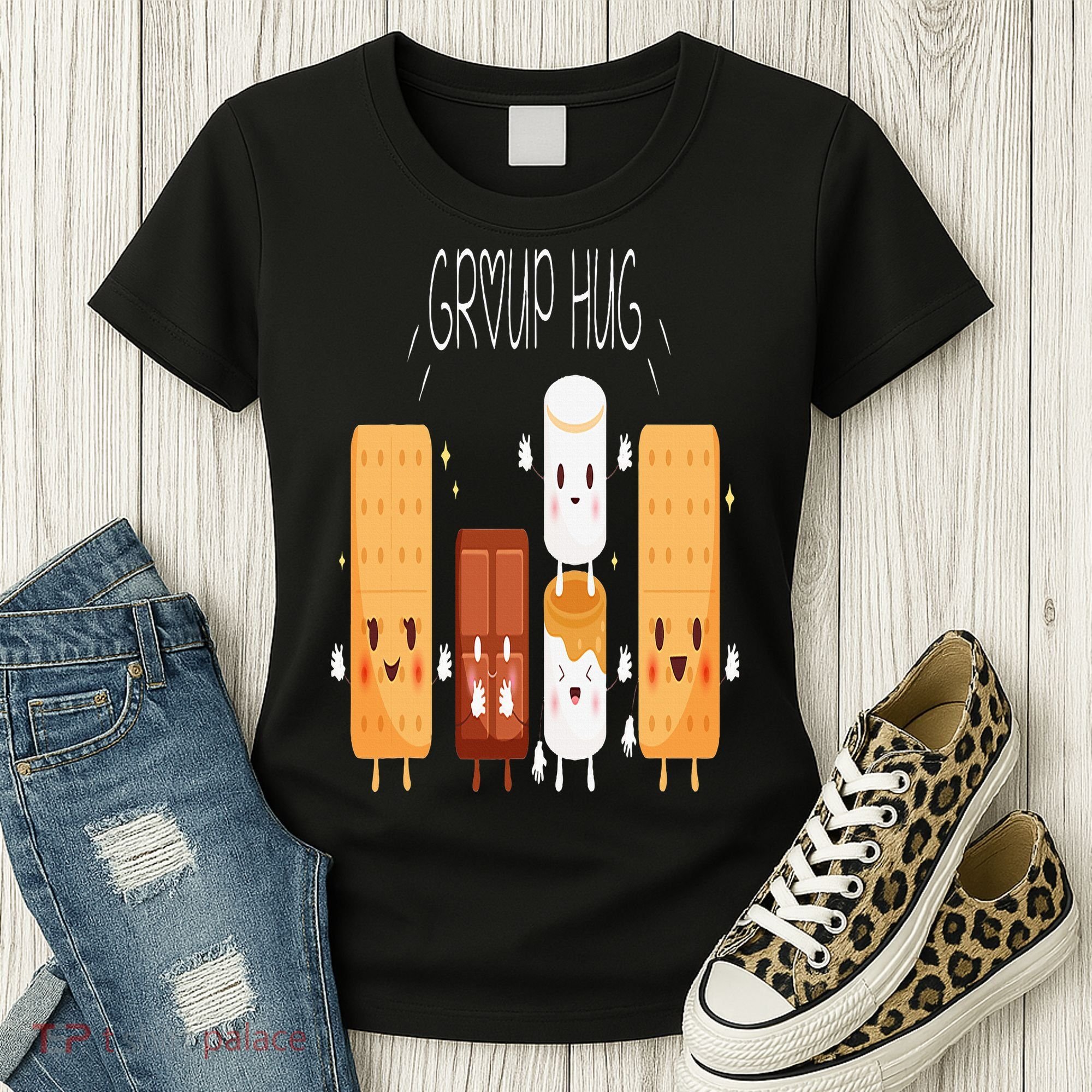 Smores Group Hug  Camping Campfire Marshmallow Smores Women's T-Shirt