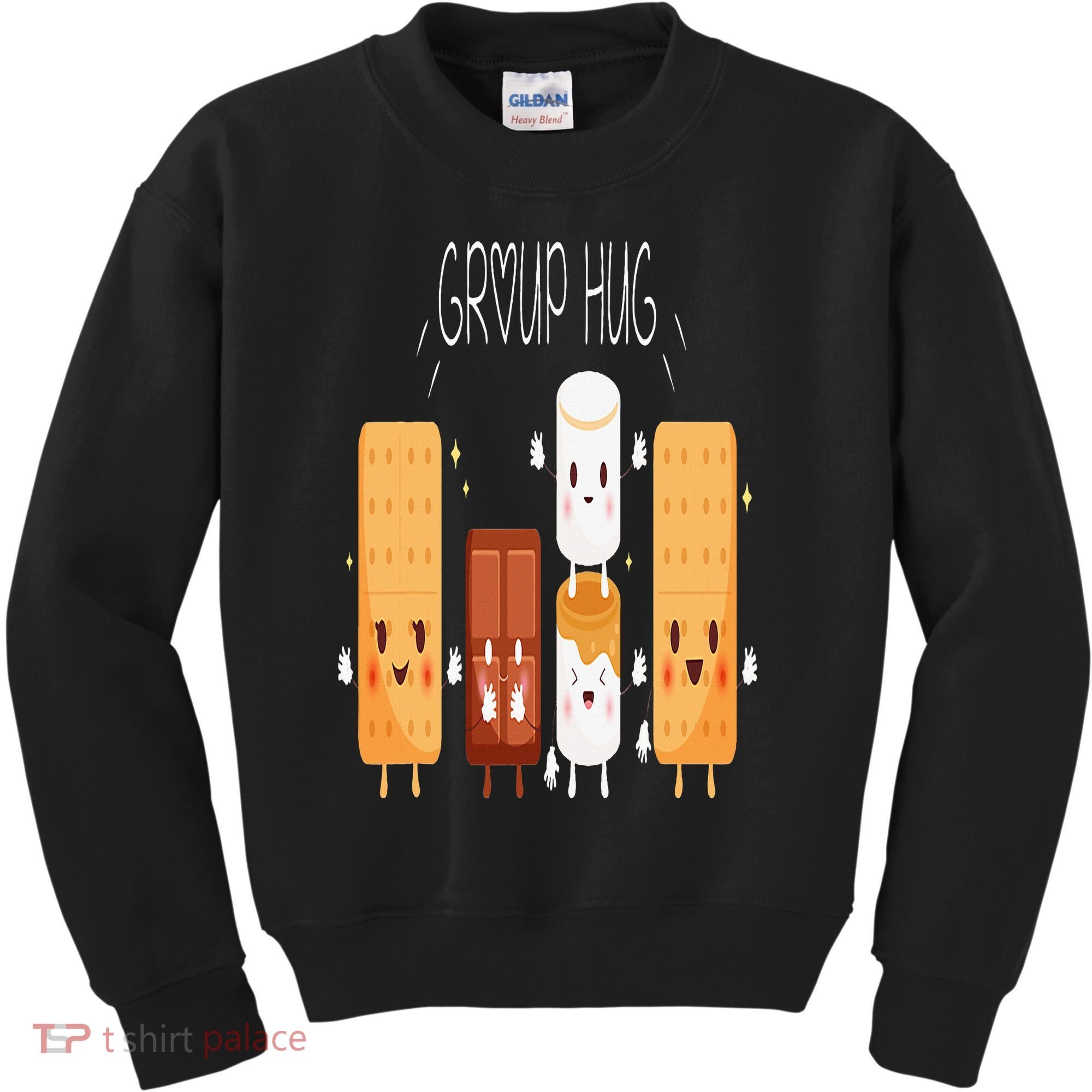 Smores Group Hug  Camping Campfire Marshmallow Smores Kids Sweatshirt