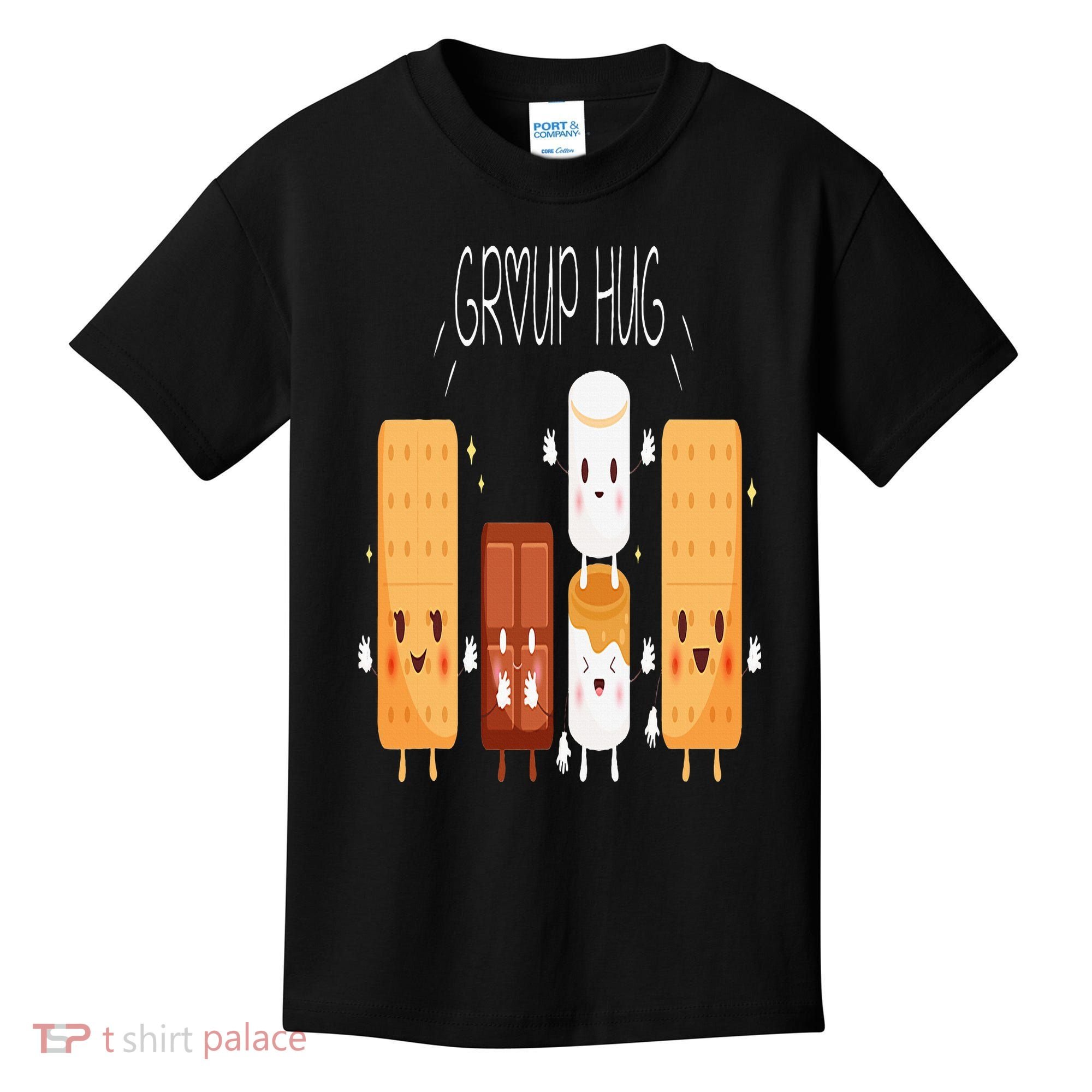 Smores Group Hug  Camping Campfire Marshmallow Smores Kids T-Shirt
