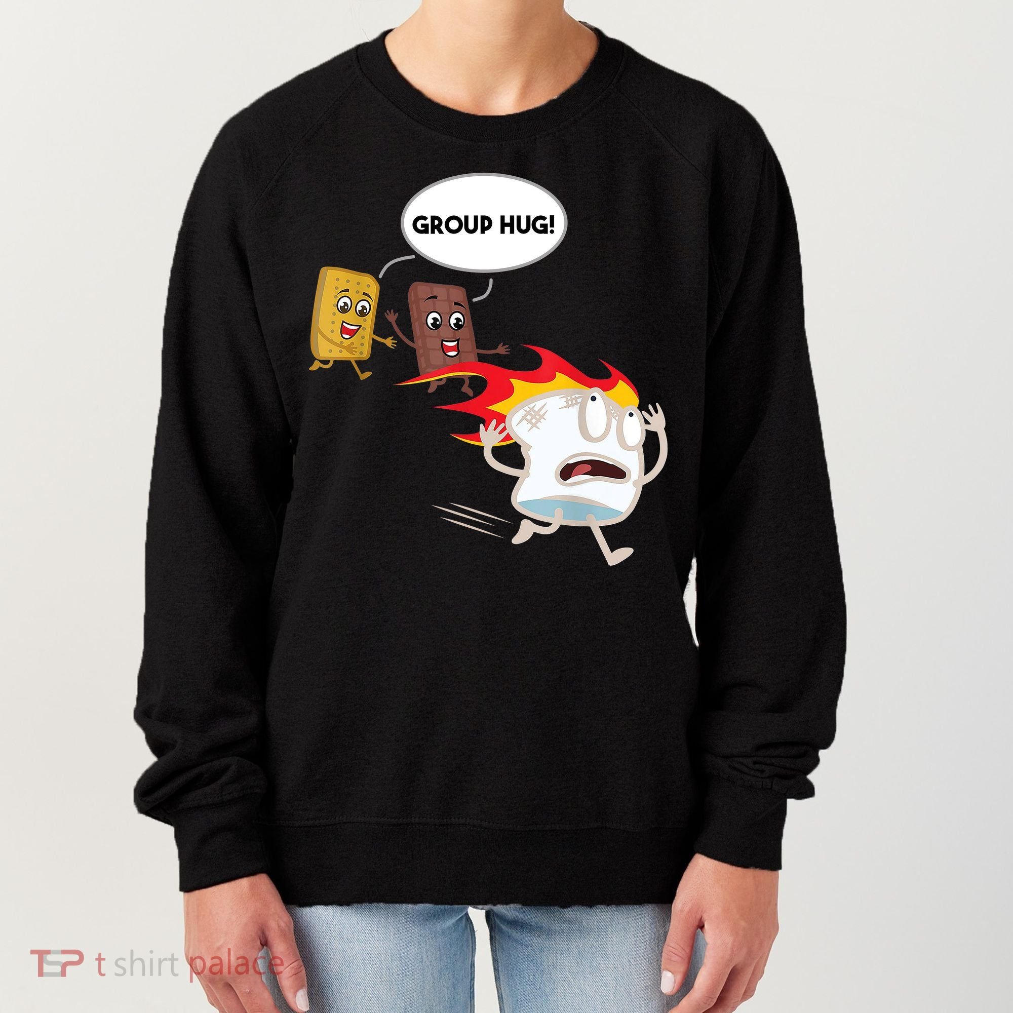 Smores Group Hug S’Mores Camping Food Marshmallows On Fire Women's Sweatshirt