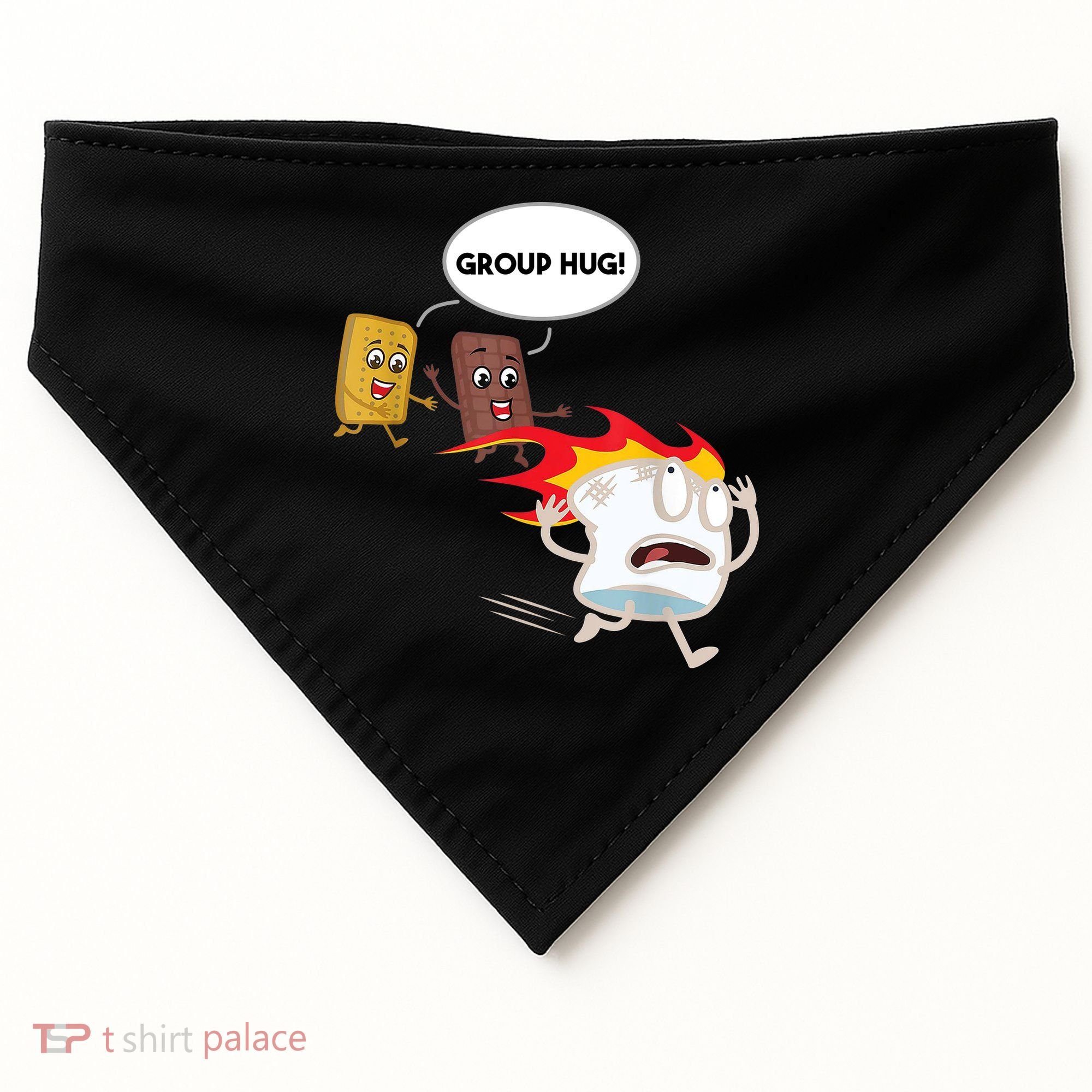 Smores Group Hug S’Mores Camping Food Marshmallows On Fire USA-Made Doggie Bandana
