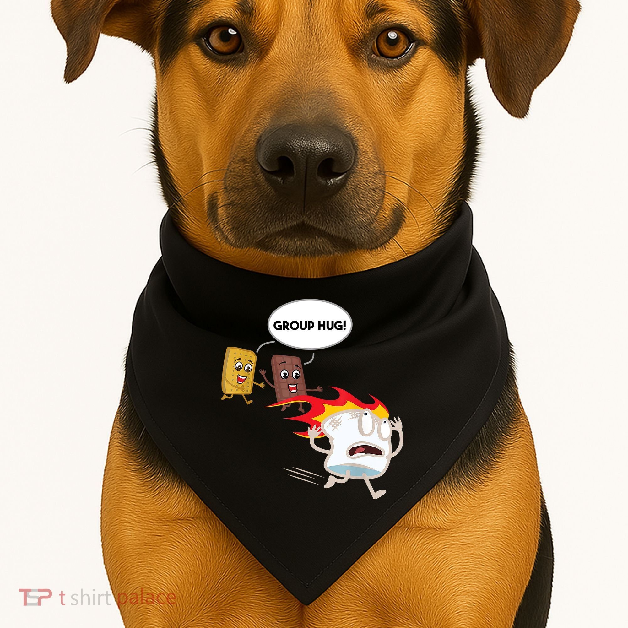 Smores Group Hug S’Mores Camping Food Marshmallows On Fire USA-Made Doggie Bandana