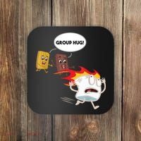 Smores Group Hug S’Mores Camping Food Marshmallows On Fire Coaster thumb 0