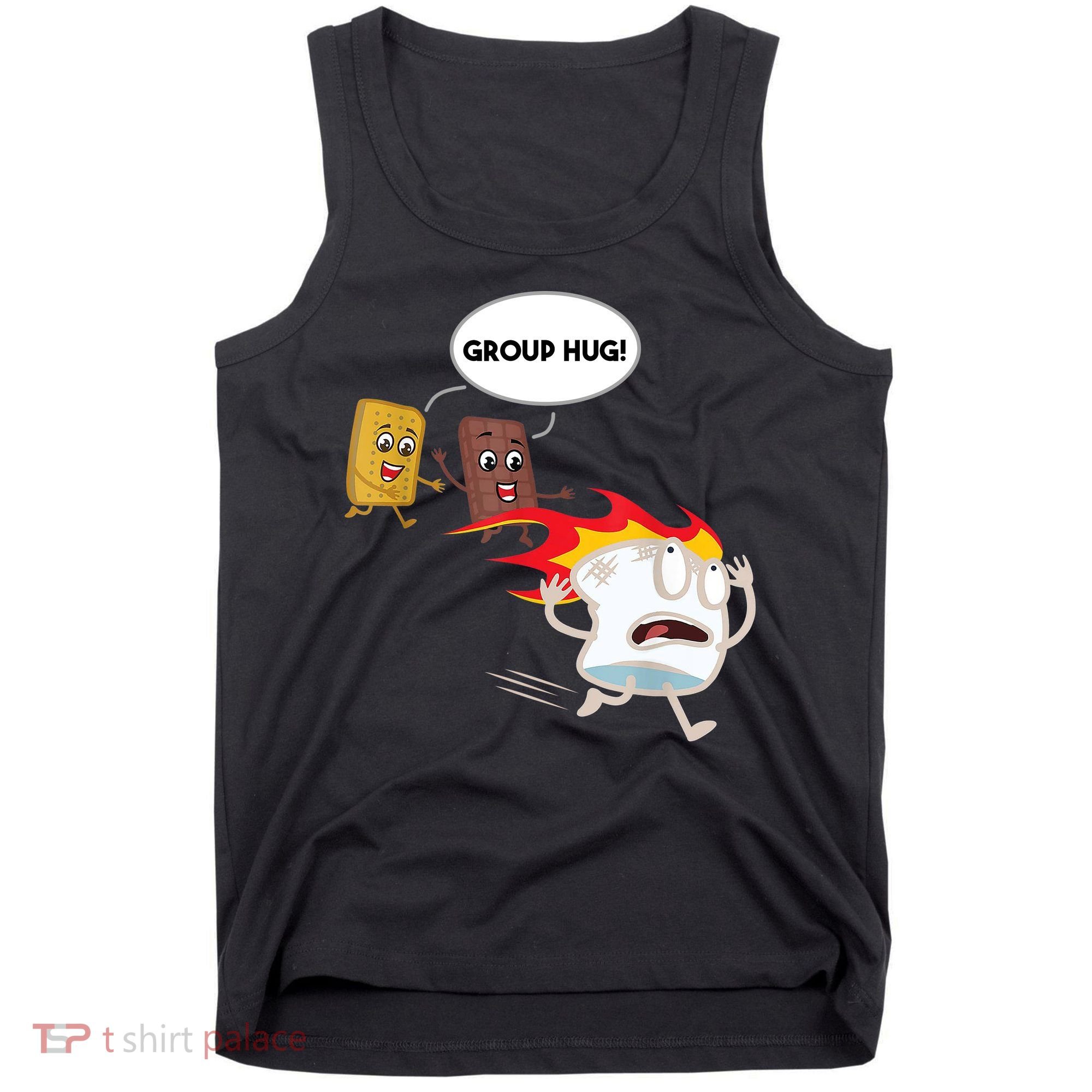Smores Group Hug S’Mores Camping Food Marshmallows On Fire Tank Top
