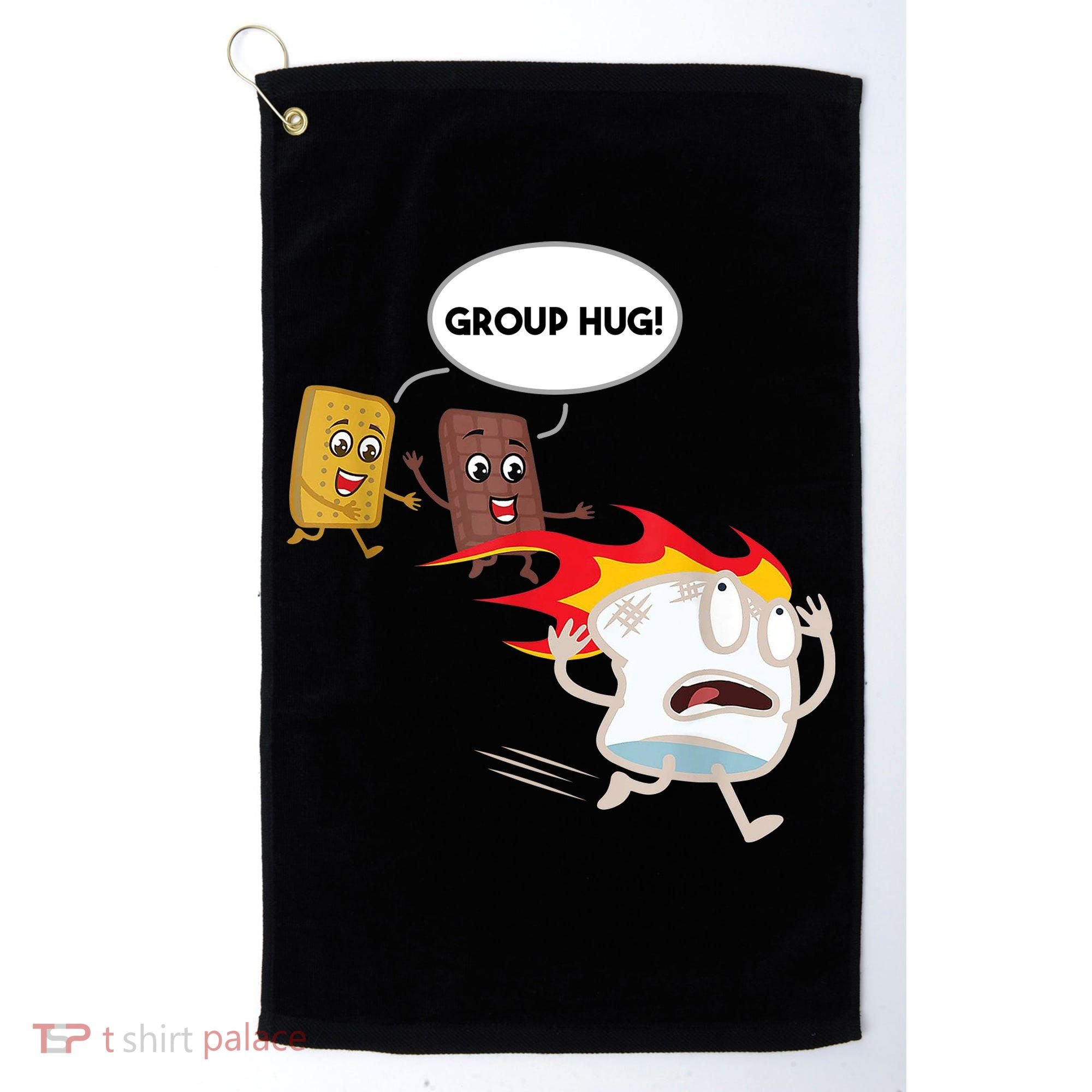 Smores Group Hug S’Mores Camping Food Marshmallows On Fire Golf Towel