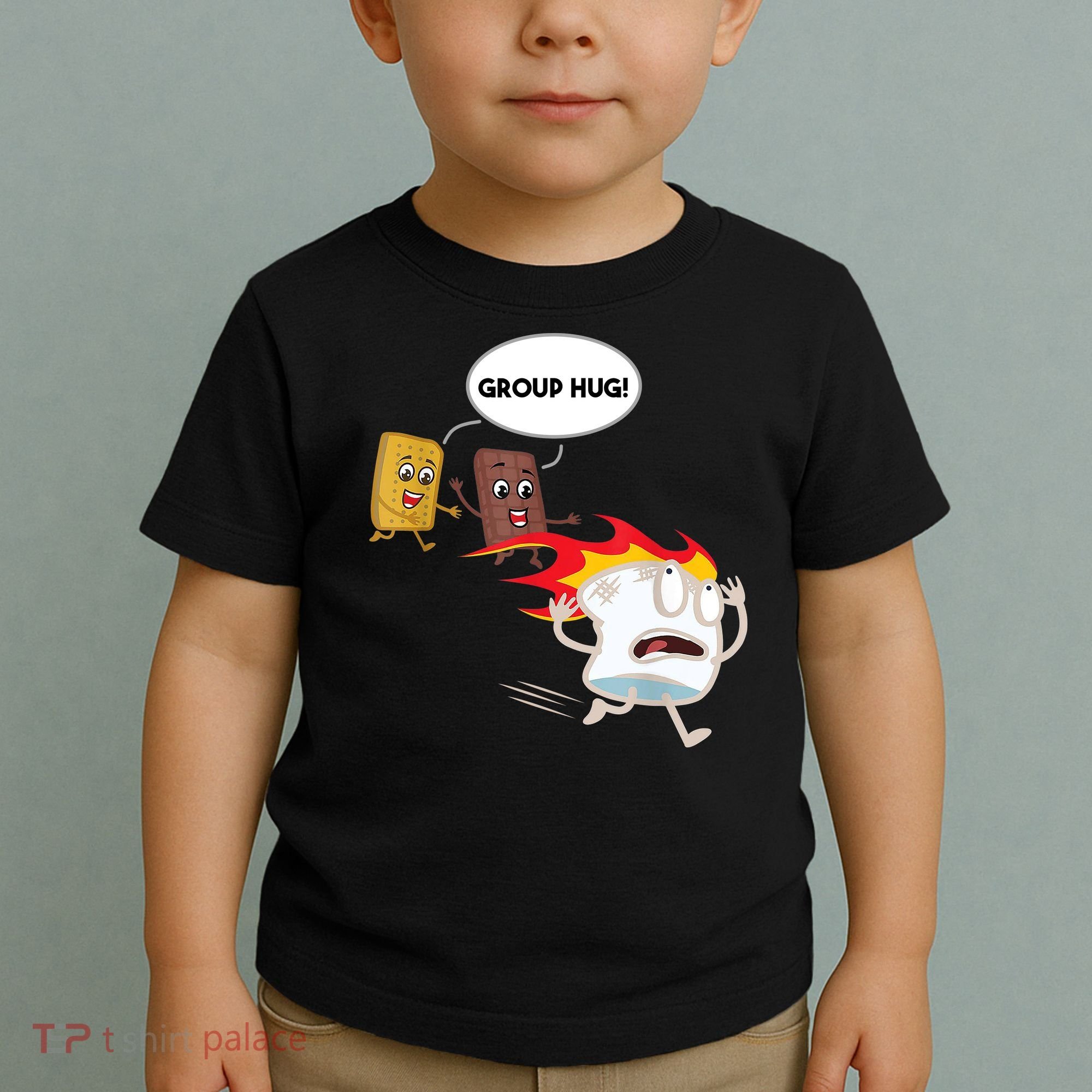 Smores Group Hug S’Mores Camping Food Marshmallows On Fire Toddler T-Shirt