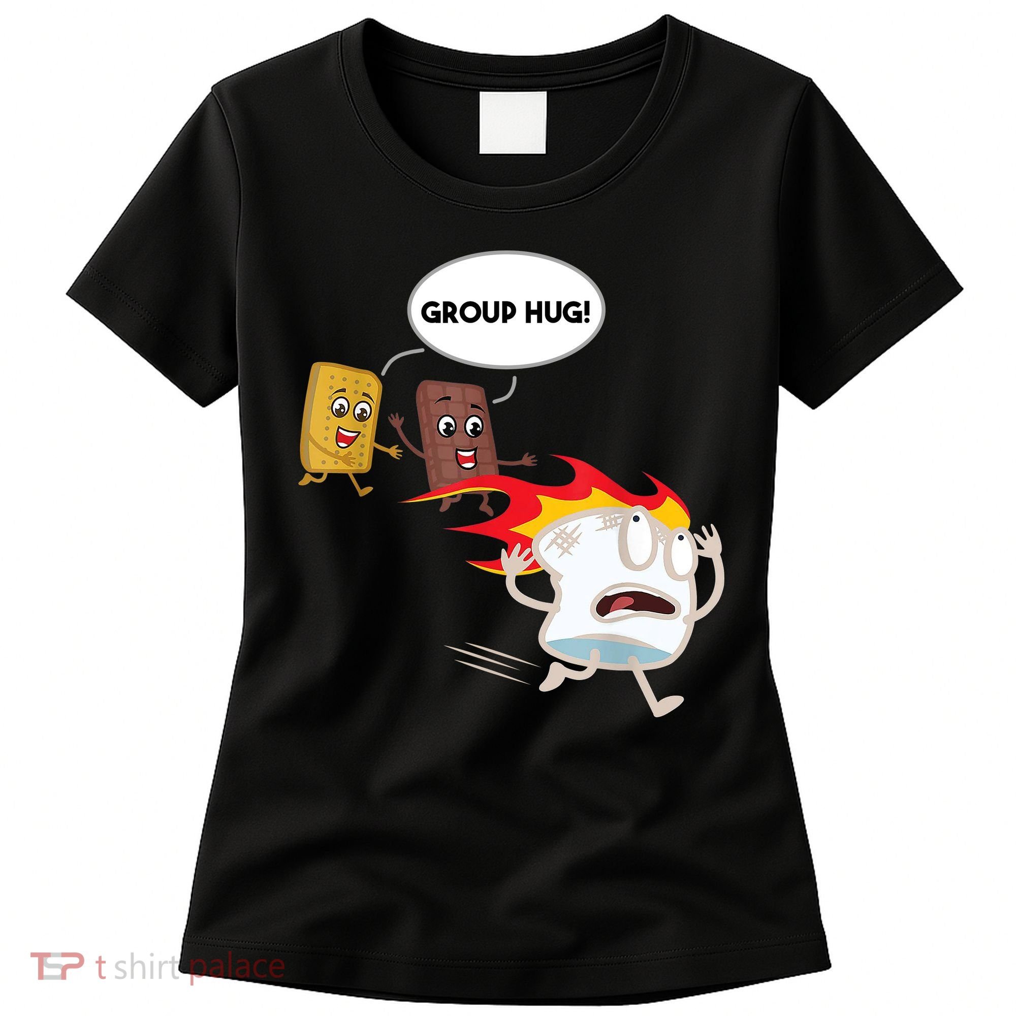 Smores Group Hug S’Mores Camping Food Marshmallows On Fire Women's T-Shirt