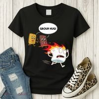 Smores Group Hug S’Mores Camping Food Marshmallows On Fire Women's T-Shirt thumb 3