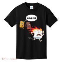 Smores Group Hug S’Mores Camping Food Marshmallows On Fire Kids T-Shirt thumb 0