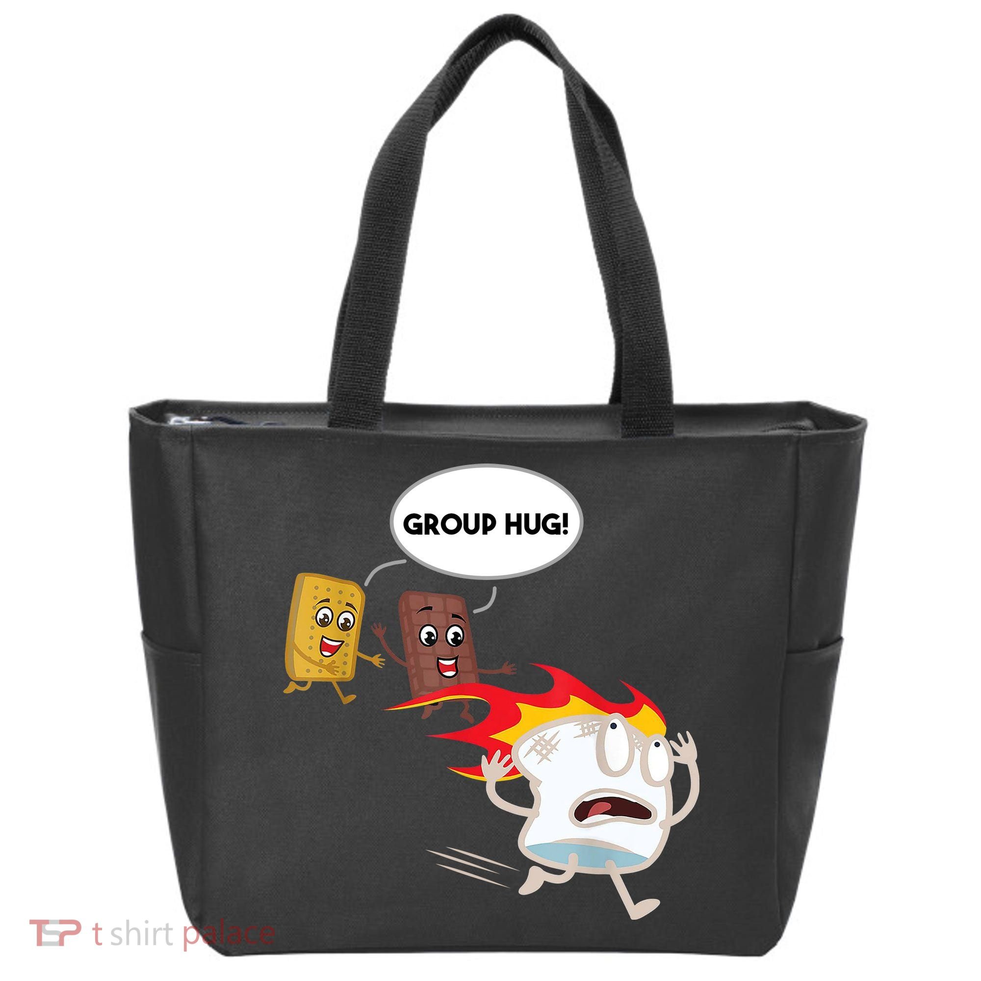Smores Group Hug S’Mores Camping Food Marshmallows On Fire Tote Bag