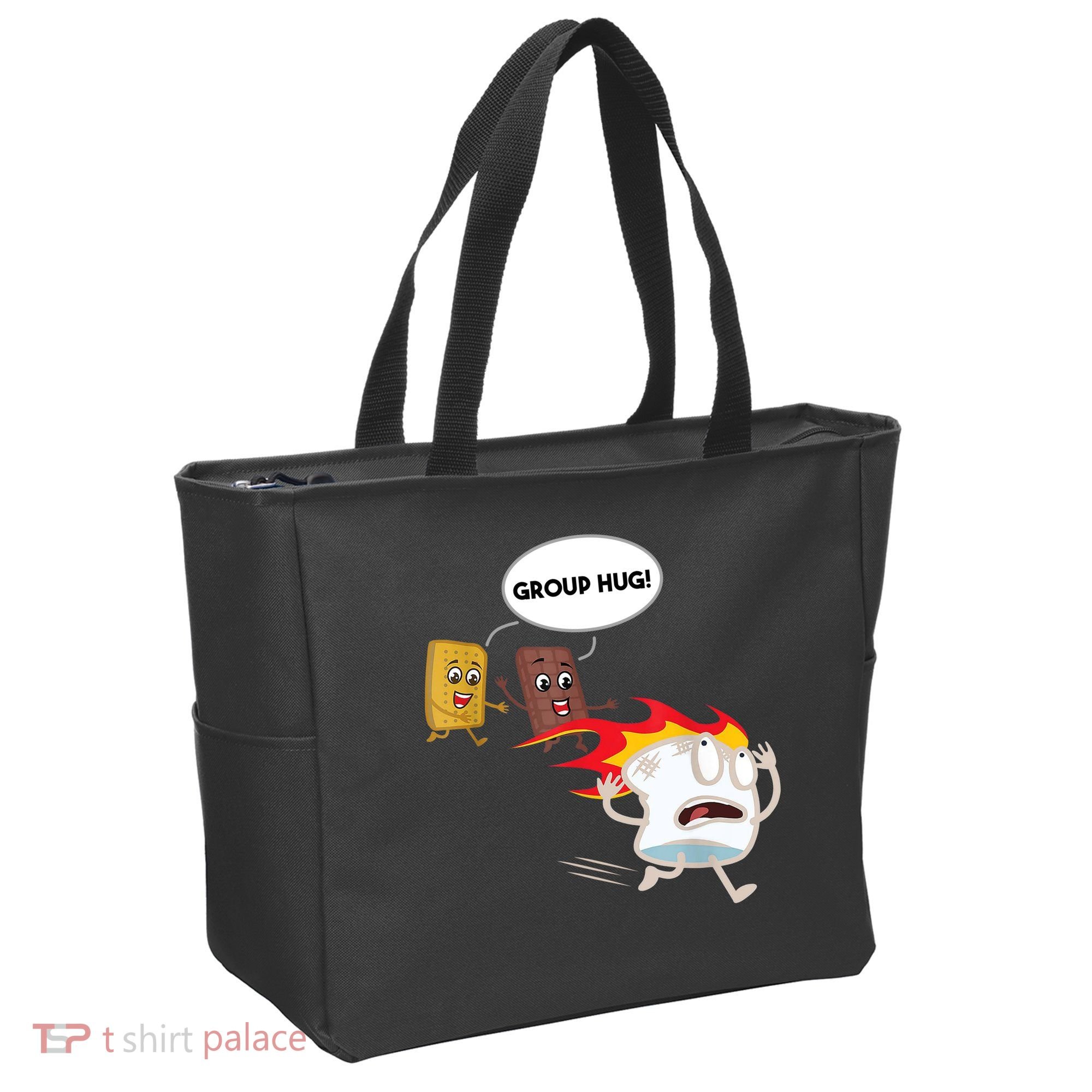 Smores Group Hug S’Mores Camping Food Marshmallows On Fire Tote Bag