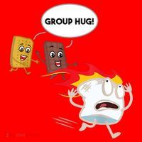 Smores Group Hug S’Mores Camping Food Marshmallows On Fire Santa Hat thumb 1