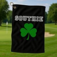 Southie Gift Irish Shamrock Classic Gift Golf Towel thumb 1