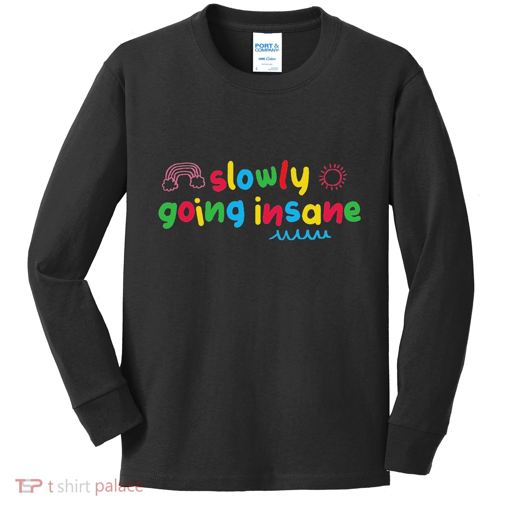 Slowly Going Insane Kidcore Clowncore Aesthetic Kids Long Sleeve Shirt