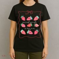 Second Grade Is My Jam Strawberry 2nd Grade Teacher T-Shirt thumb 4