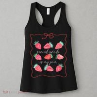Second Grade Is My Jam Strawberry 2nd Grade Teacher Women's Tank Top thumb 3