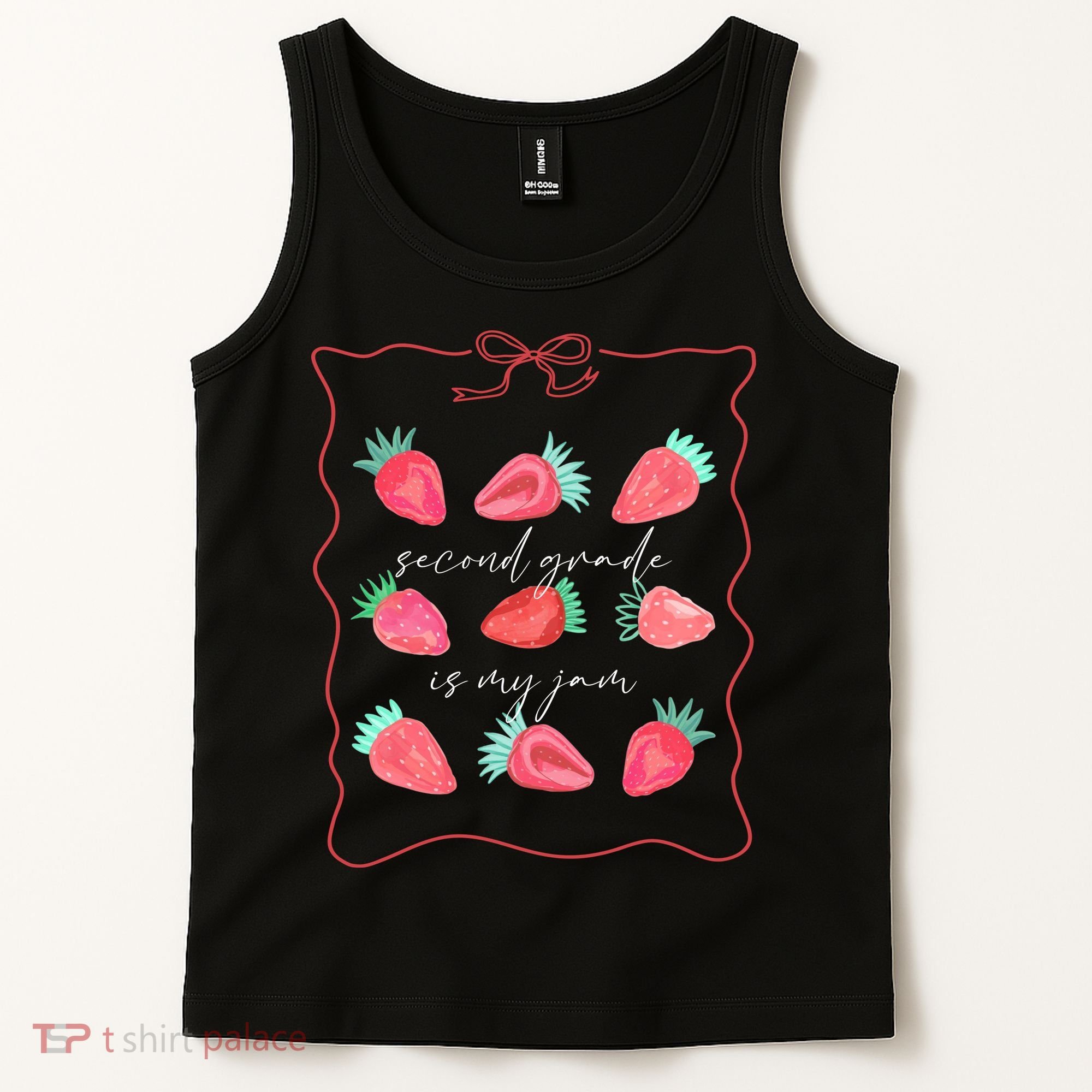 Second Grade Is My Jam Strawberry 2nd Grade Teacher Tank Top