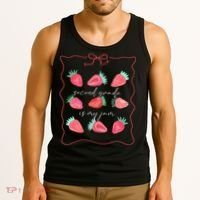 Second Grade Is My Jam Strawberry 2nd Grade Teacher Tank Top thumb 3