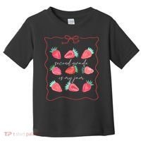 Second Grade Is My Jam Strawberry 2nd Grade Teacher Toddler T-Shirt thumb 0