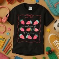 Second Grade Is My Jam Strawberry 2nd Grade Teacher Kids T-Shirt thumb 3