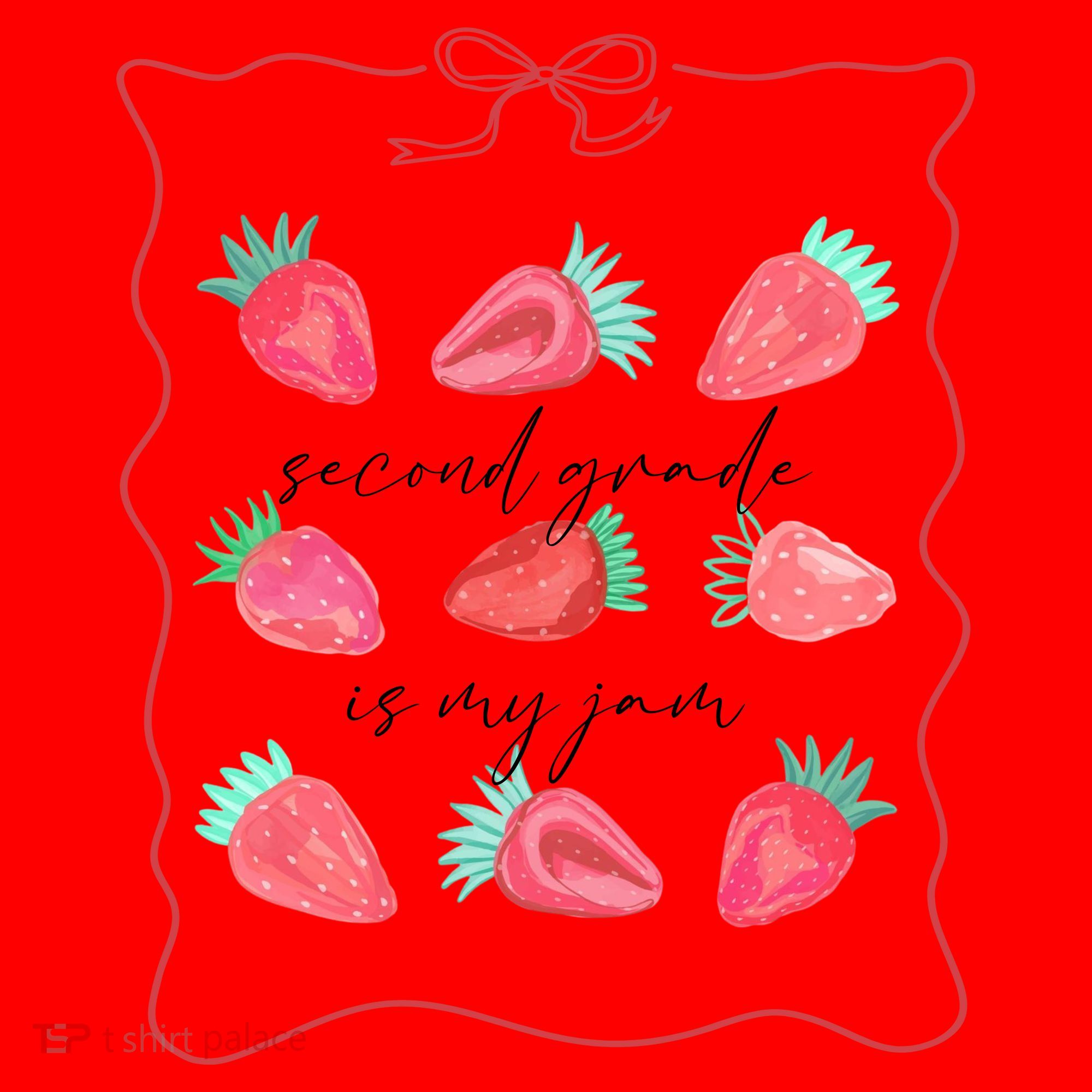 Second Grade Is My Jam Strawberry 2nd Grade Teacher Santa Hat