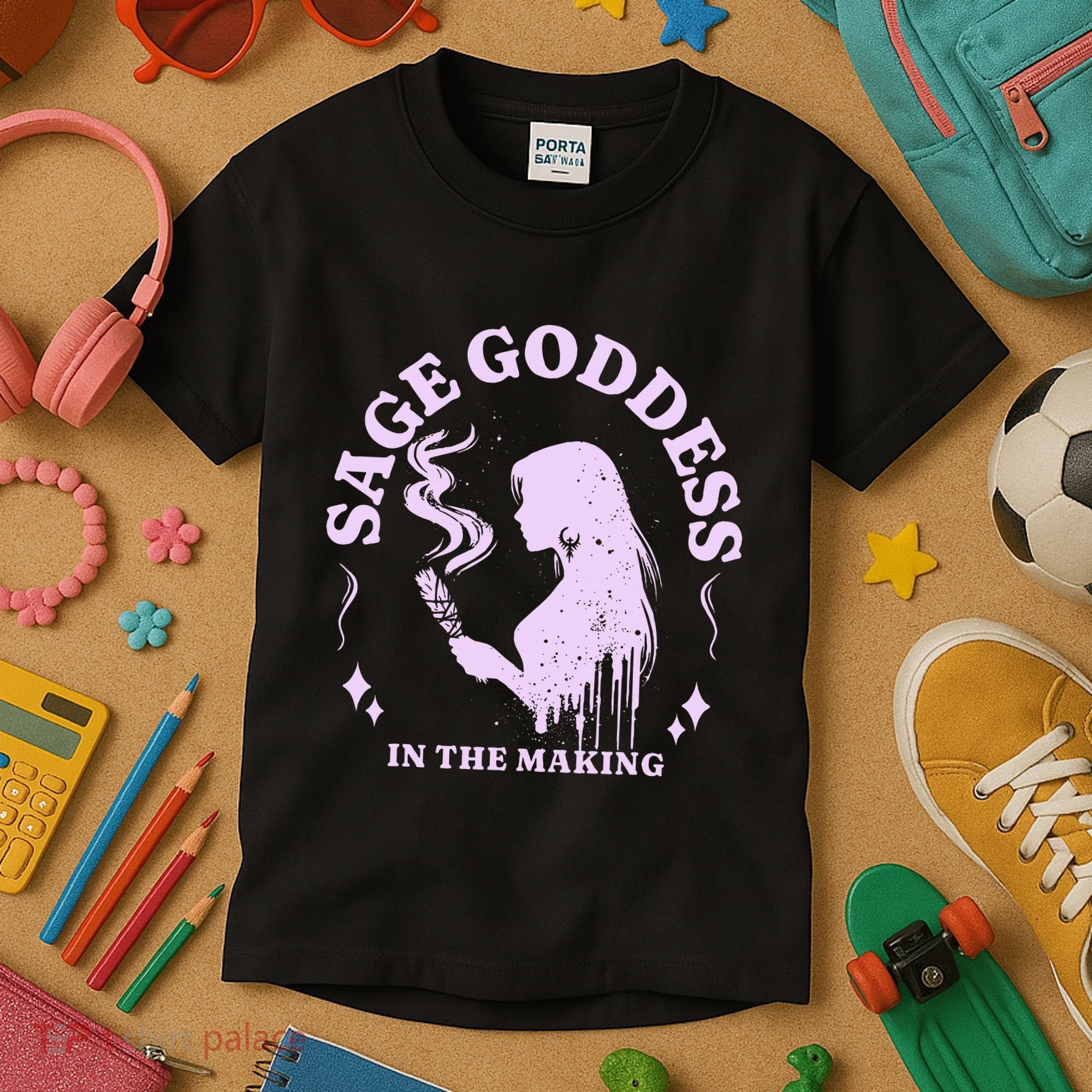Sage Goddess In The Making Spiritual Energy Holistic Vibes Kids T-Shirt
