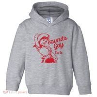 Sounds Gay IM In Retro Lgbt 80s Pride Toddler Hoodie thumb 0