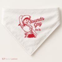 Sounds Gay IM In Retro Lgbt 80s Pride USA-Made Doggie Bandana thumb 0