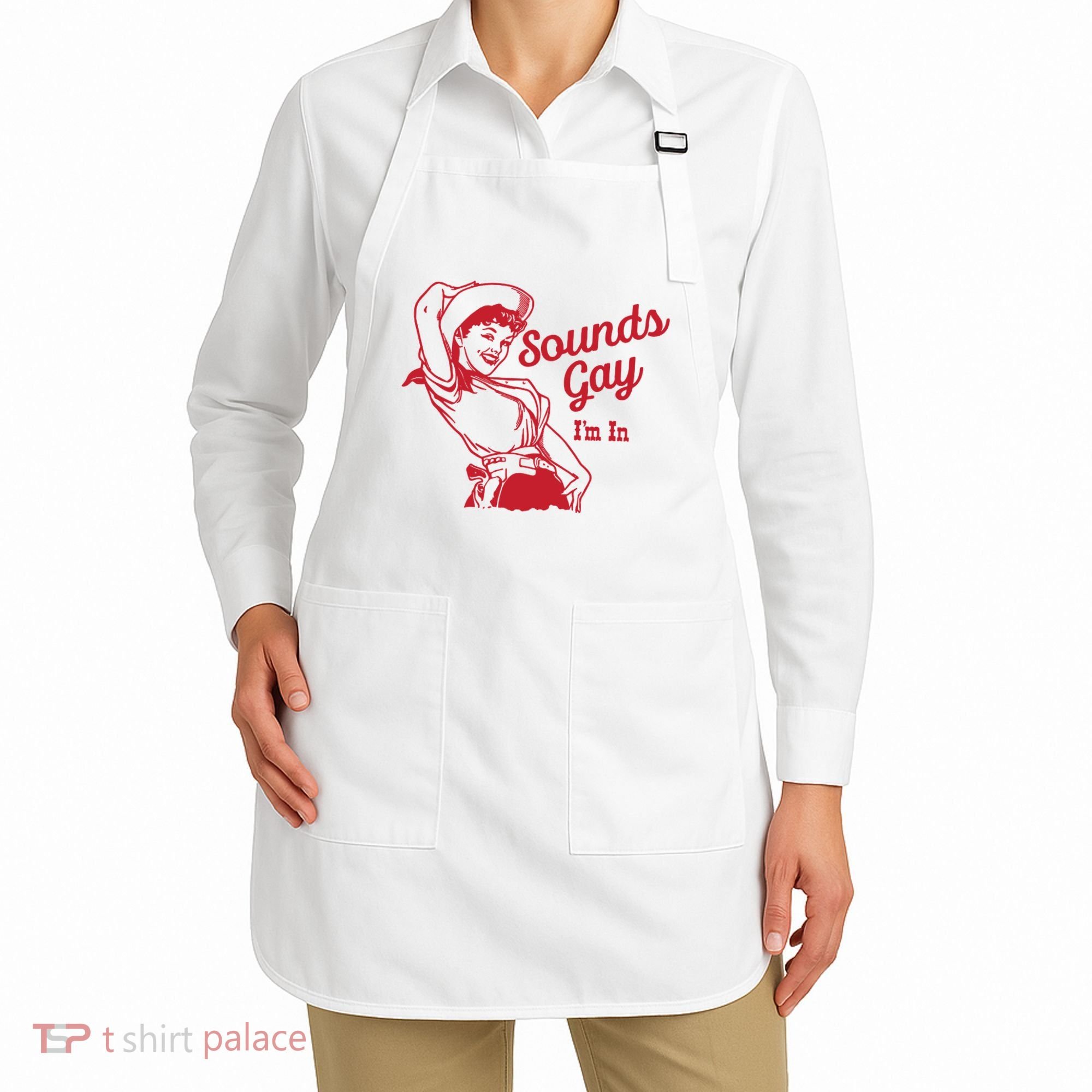 Sounds Gay IM In Retro Lgbt 80s Pride Apron